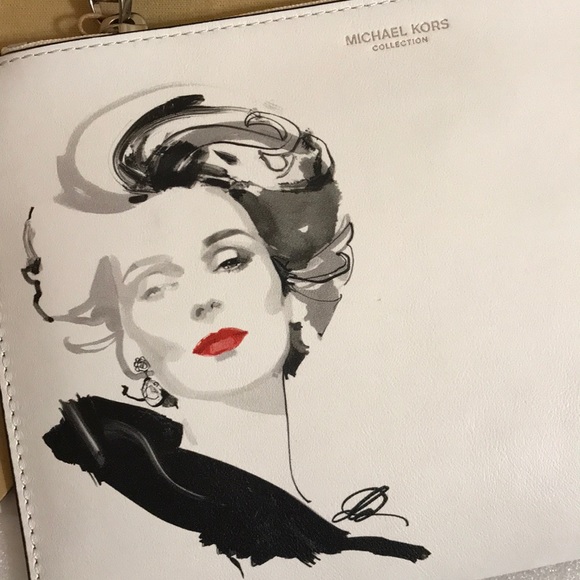 🥰 MK Marilyn Monroe Print Calf Leather Pouch - Picture 4 of 10